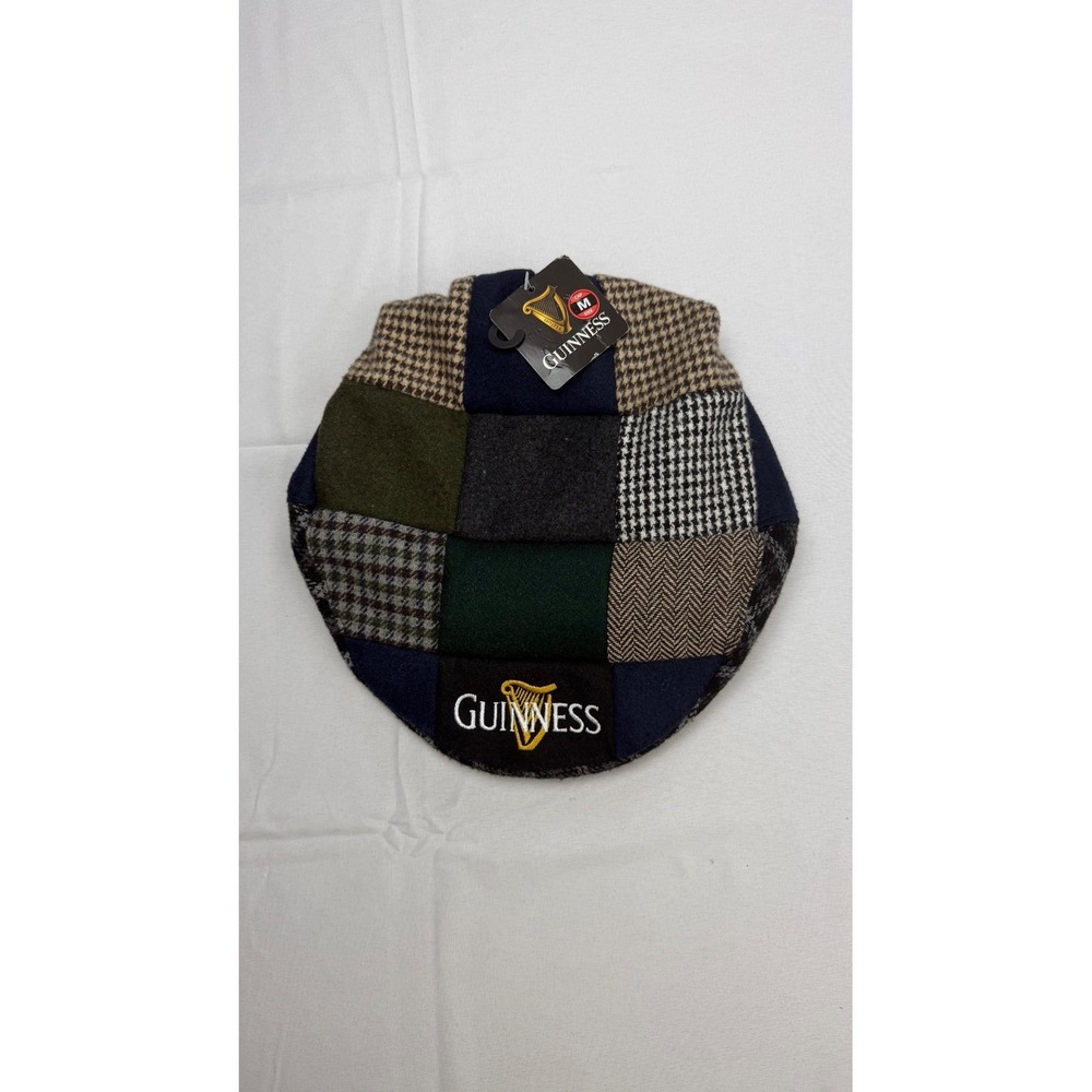 Guinness Mens Patchwork Flat Cap Irish Ivy Hat Multi Pattern G6035-M Medium NWT‎